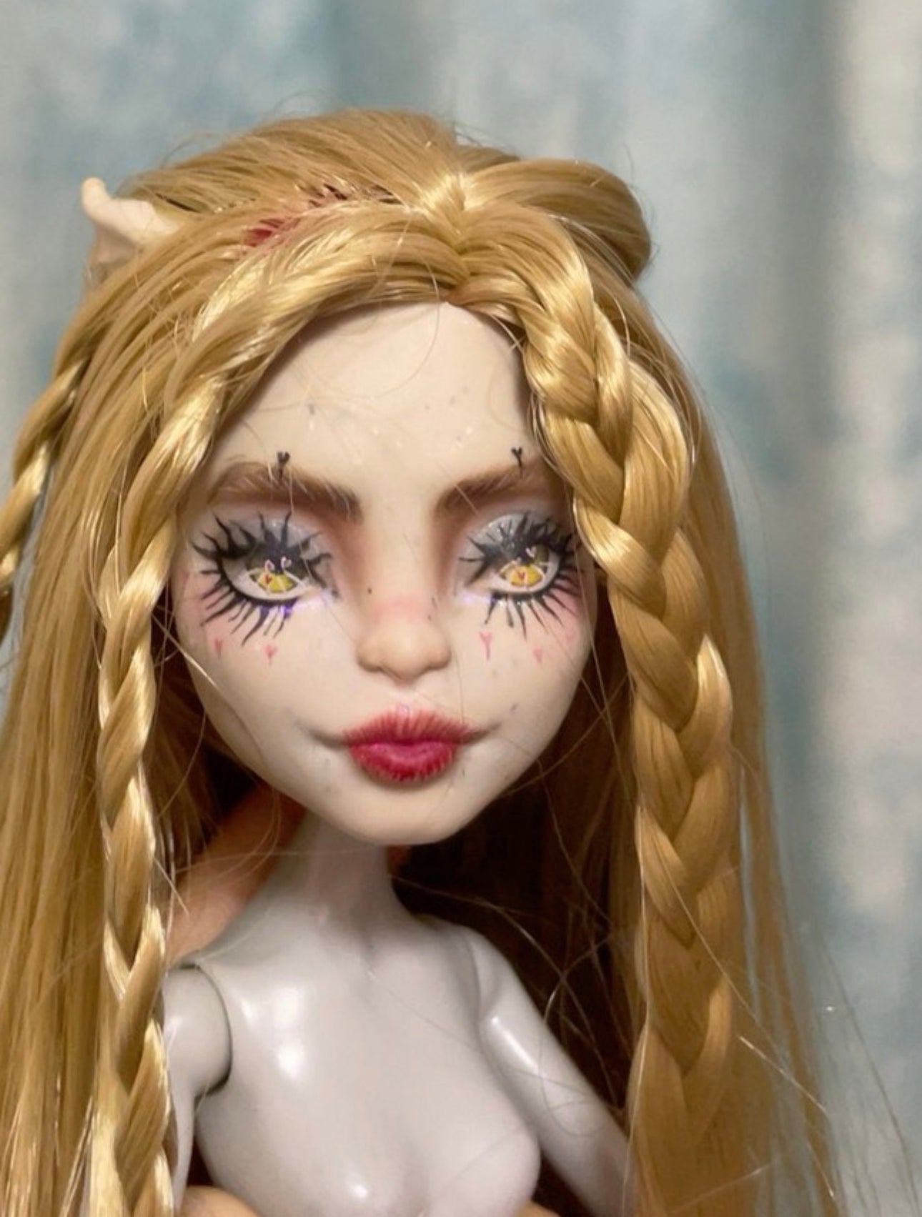 MONSTER HIGH DOLL OOAK CUSTOM，MONSTER HIGH DOLLS REPAINT,FRANKIE,DRACULAURA,LAGOONA ETC.- ART DOLL 0118