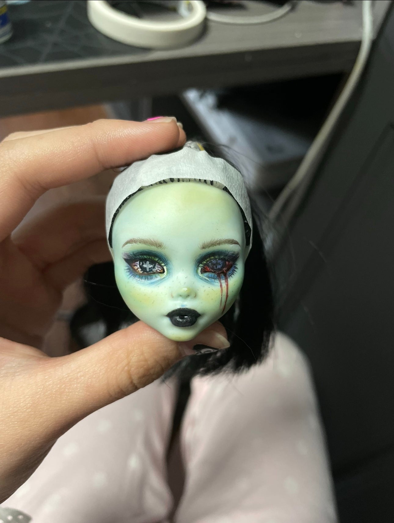 MONSTER HIGH DOLL OOAK CUSTOM，MONSTER HIGH DOLLS REPAINT,FRANKIE,DRACULAURA,LAGOONA ETC.- ART DOLL 0185