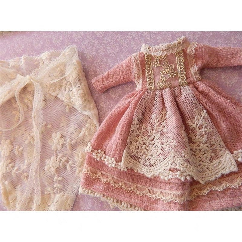 Pink Dress Night Dress for Blythe,BJD 1/6 Doll Clothes Customized 019