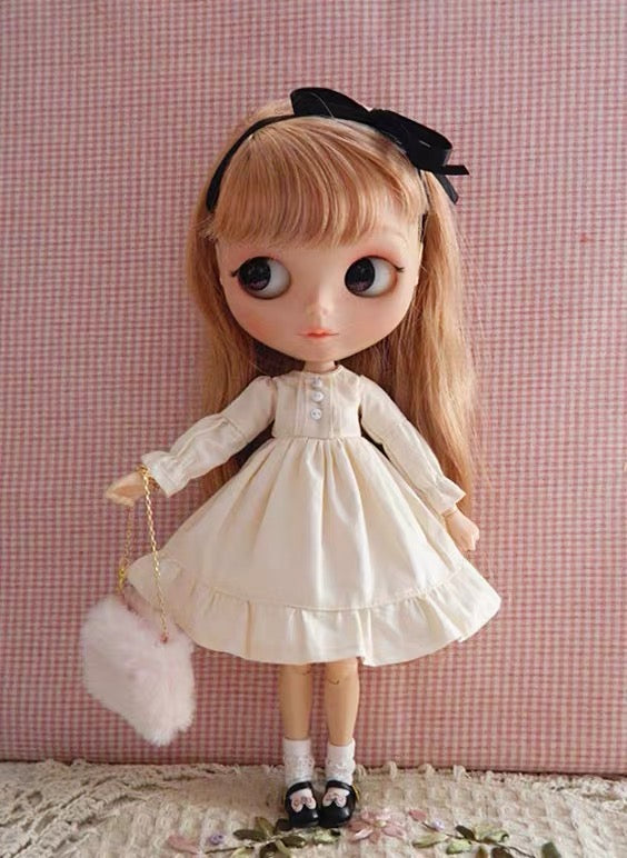 Pink Dress Night Dress for Blythe,BJD 1/6 Doll Clothes Customized 024 –  Edelweiss Day