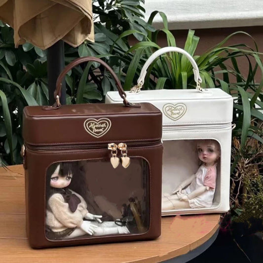 BLYTHE BJD  travel bag for Blythe/OB24/1/6BJDProtective For Doll Handcrafted Handmade SHOWCASE/DISPLAYCASE/CARRYCASE 25CM*10CM*25CM