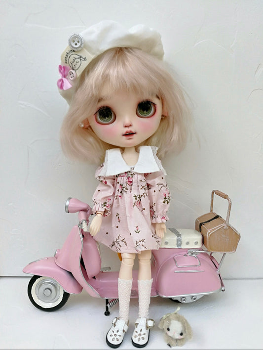 Pink Dress Outfit for Blythe,BJD 1/6 Doll Clothes Customized 015