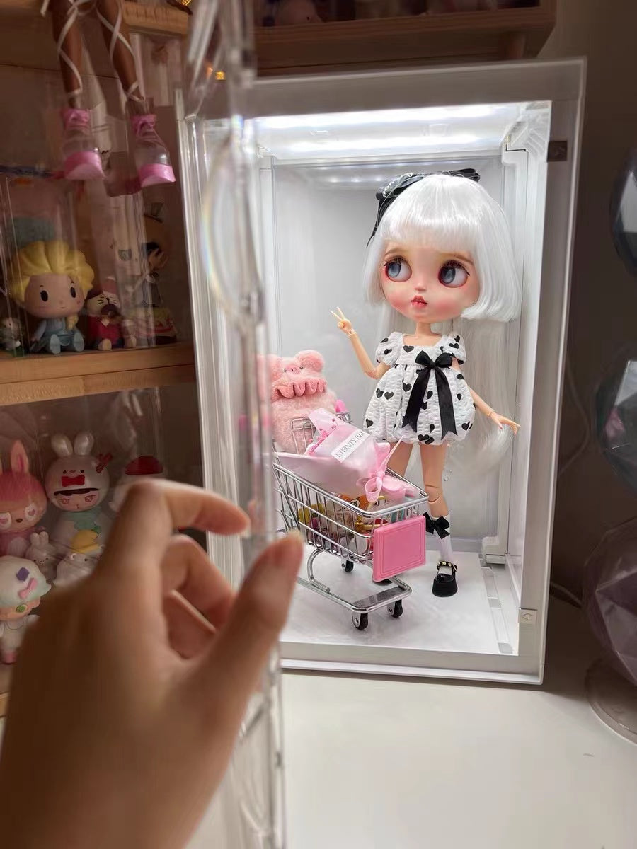 BLYTHE BJD DOLL display case with lights Showcase  36CM FIT BLYTHE BJD Barbie-Ever after Monster High fairy doll house