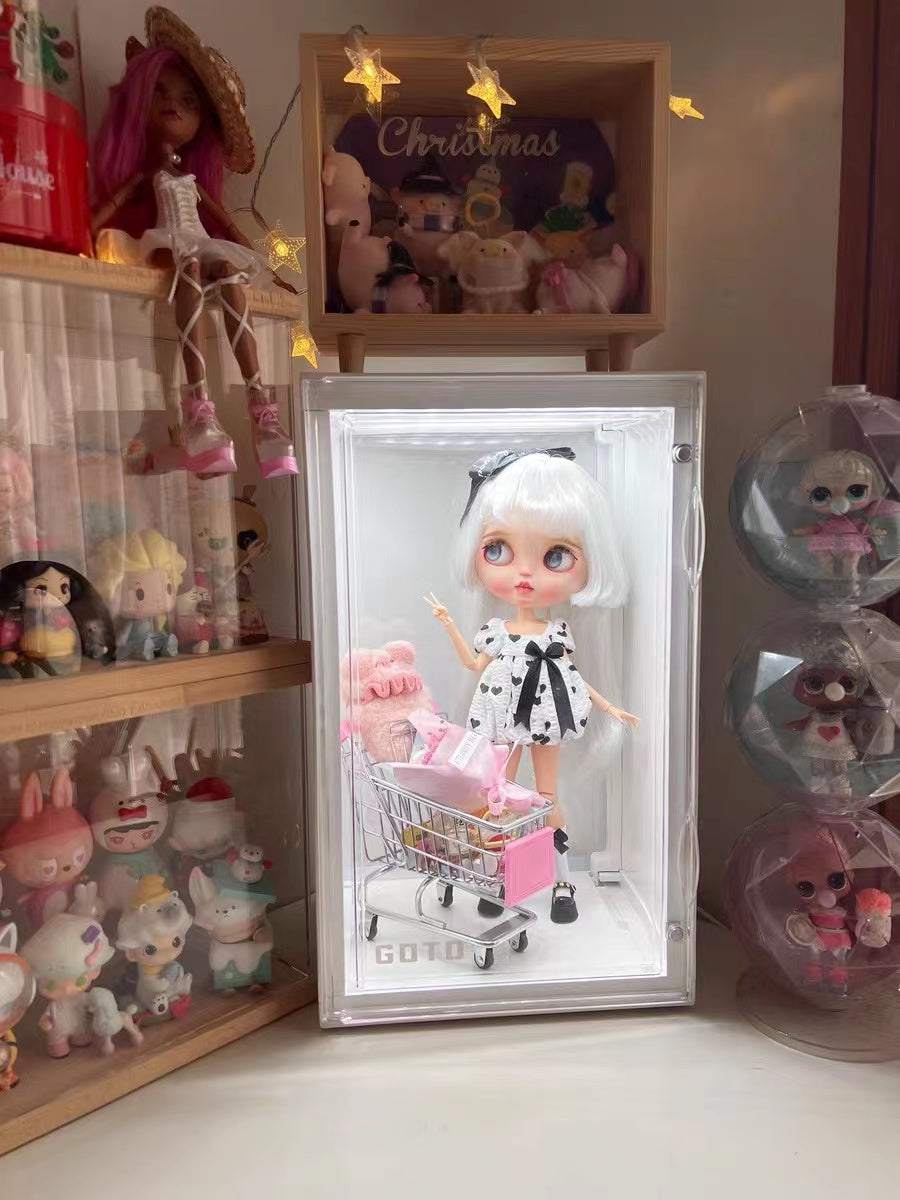 BLYTHE BJD DOLL display case with lights Showcase  36CM FIT BLYTHE BJD Barbie-Ever after Monster High fairy doll house