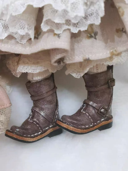 BJD Shoes Cute Short leather Boots for BLYTHE OB24 OB22 OZS Size Ball-jointed Doll