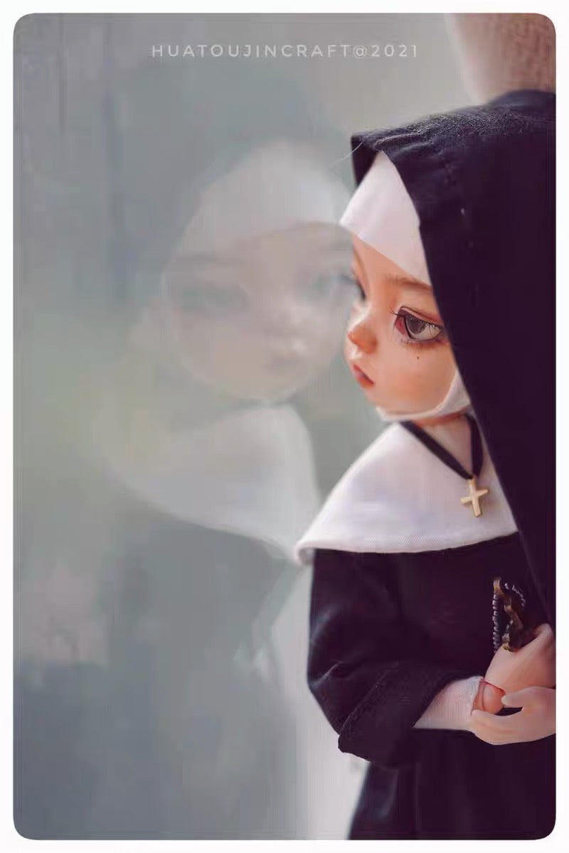 BLYTHE DOLL NUN cloth raw material DRESS 03