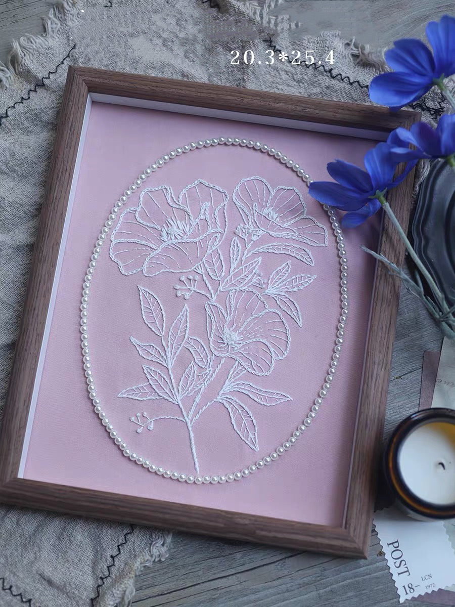 DIY Embroidery Kit- Flowers with Photo Frameembroidery beginner kit Handmade Craft Kit-Christmas Gift