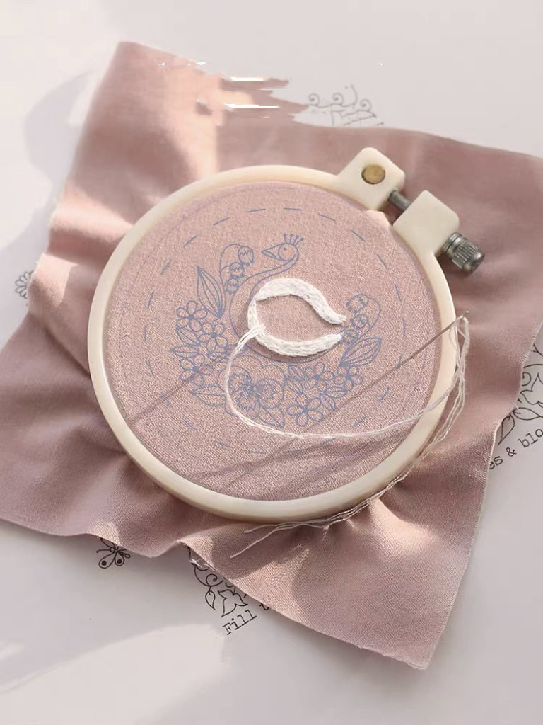 DIY Embroidery Kit- Swan mirror-embroidery beginner kit Handmade Craft Kit-Christmas Gift03