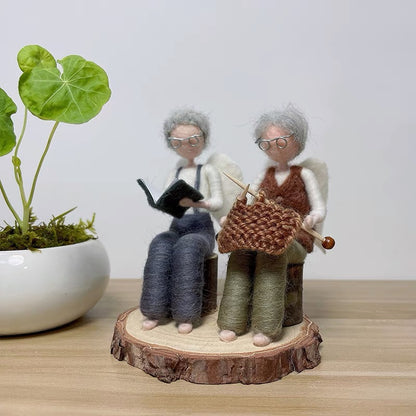 Needle felted wool Felting 《WEDDING》Material Kit Handmade Craft  Valentine's Day Gift 022