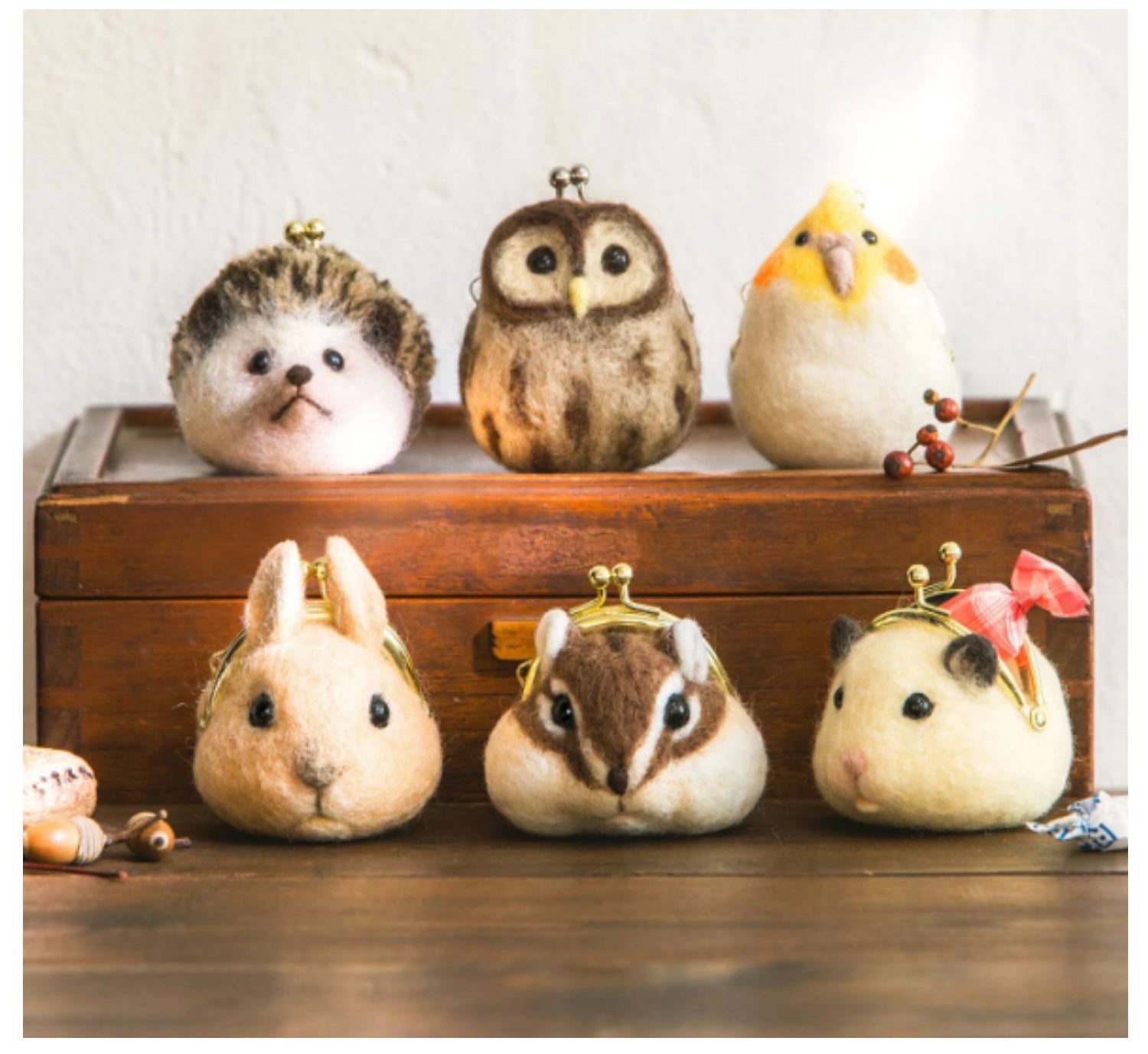 Needle felted wool Felting Animals Material Kit Handmade Craft for beg ...