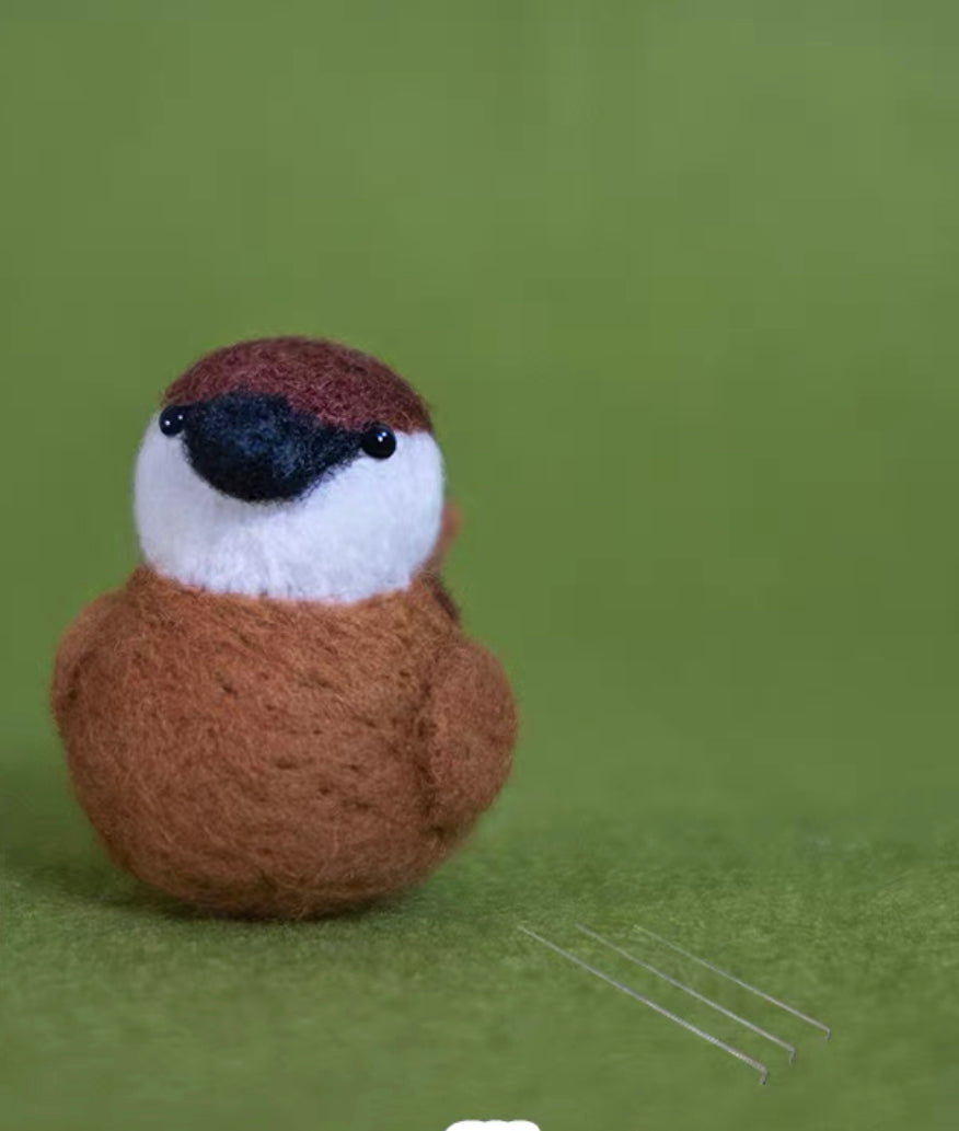 Needle Felting Animals《robin》needle felt Material Kit Handmade Craft felt art,needle felting for beginners 032