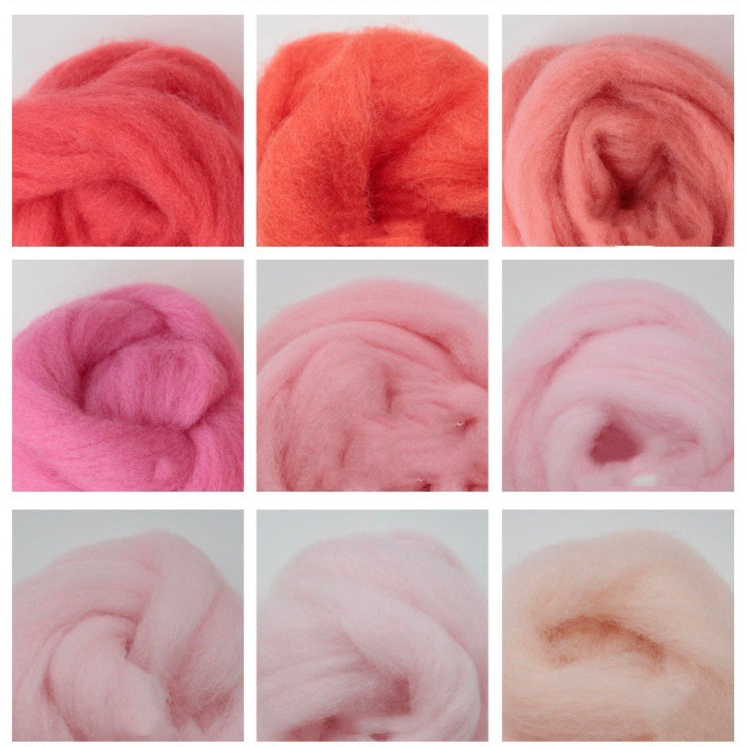 Needle felting supplies Spanish staple wool in 21 Animal colours , Perfect for  Needle Felting/wet felting - 105g total