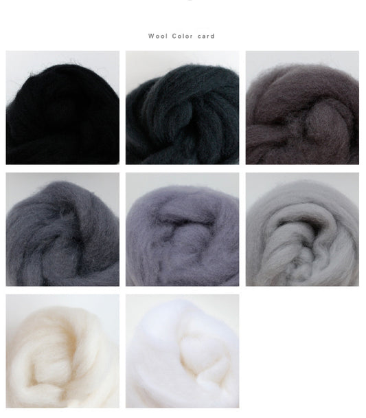 Needle felting supplies Spanish staple wool in 8 Animal colours , Perfect for Needle Felting/wet felting - 40 g total