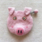 Felt wallet with pig detail,Handmade014