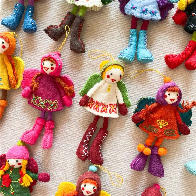 Needle felting Felt dolls with detail,Handmade 1set (2dolls)028