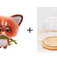 Needle Felting《fox》 Material Kit with Light Handmade ,Animal Needle Felting Kit for Beginners 1set(2 foxes)065