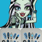 Monster high Frankie Stein inspired press on nails-custom art nails 02