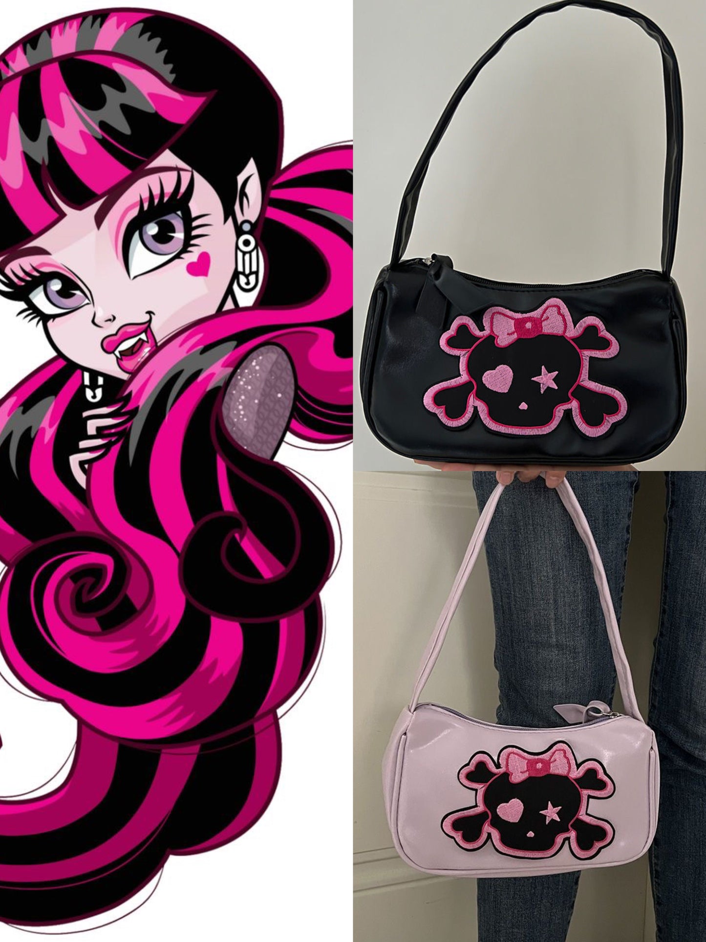 Monster high Draculaura inspired handbags-custom bags 02