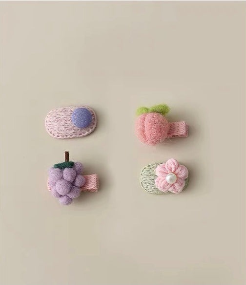 felt hair clip sets(4 pic) for kids