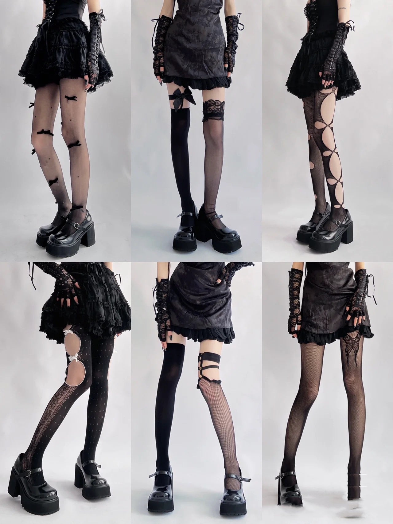 Darkness Revealed: Gothic Hollow-Out Stockings
