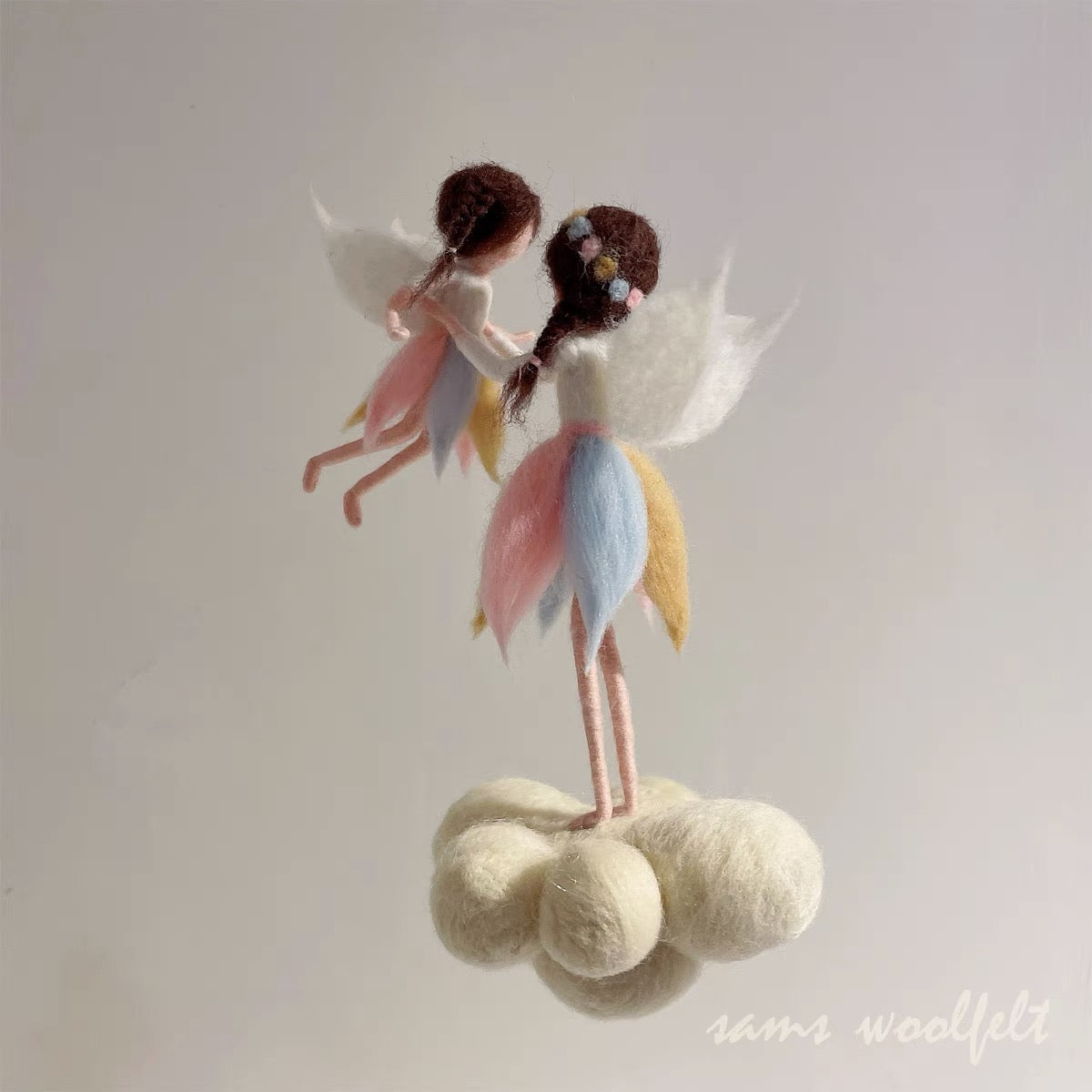 Guardian angel needle felted waldorf doll fairy doll, wool Material Kit Halloween Christmas Gift03