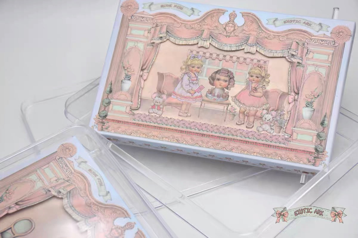 Dress-up Paper Doll vintage theatre illustration box crystal box
