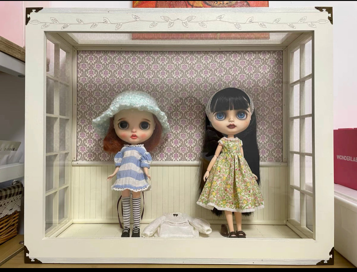Handmade wooden dollhouse dioramaroom French room box/photoprop/display for 12" blythe dolls 1:6 BJD/BARBIE/MONSTERHIGH DOLLS20