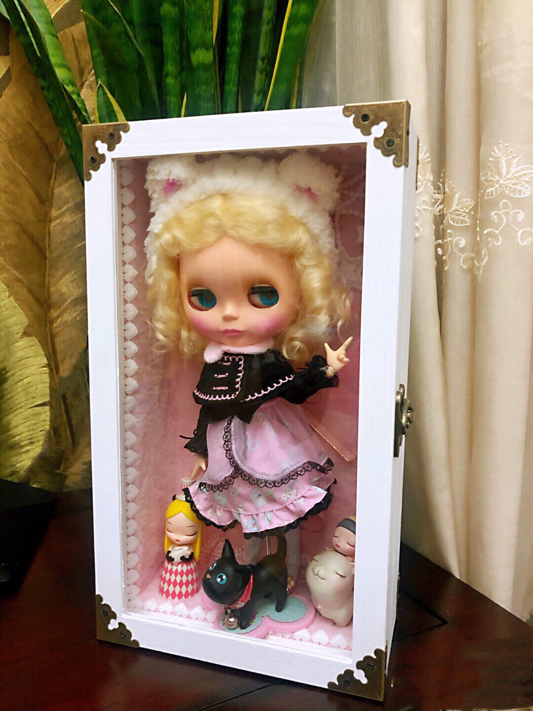 Blythe/BJD dollhouse dioramaroom French room box DOLLSHOWCASE/DISPLAYCASE/CARRYCASE for 12" blythe dolls 1:6 BJD/BARBIE/MONSTERHIGH DOLLS10