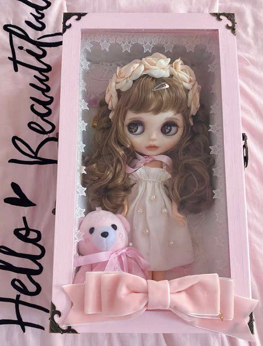 BLYTHE BJD DOLL travel bag  Protectivecase  For 1/6 BJD BLYTHE OB24 Handcrafted Handmade SHOWCASE/DISPLAYCASE/CARRYCASE05 WITH 2 SIZE